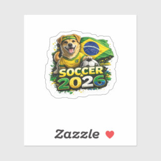 🇧🇷🐶 Lustiger Caramelo Vira Lata Fußball-Aufkleb Aufkleber