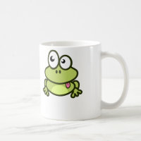 Lustiger Cartoon-Frosch - weißer Kaffee-Tasse