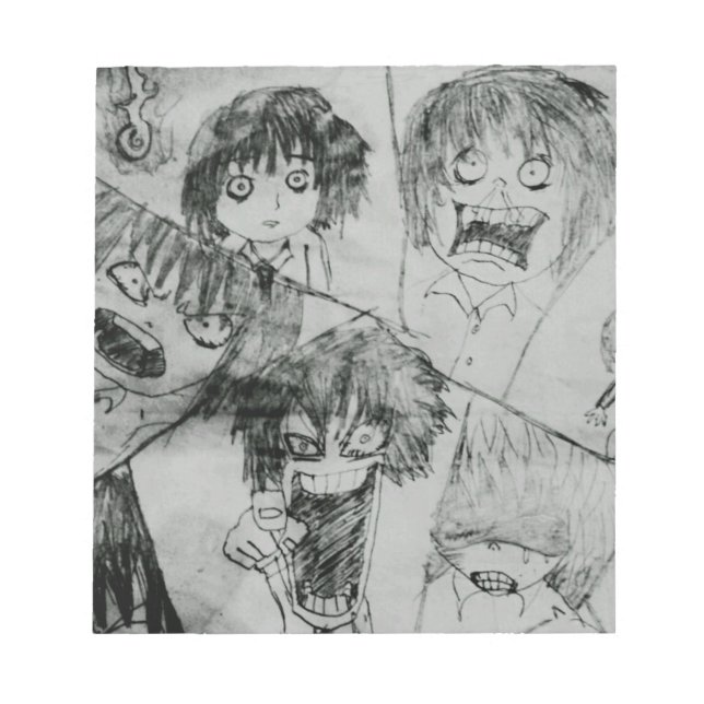 lustiger Cartoon Gesichtsausdruck Notizblock (Vorderseite)