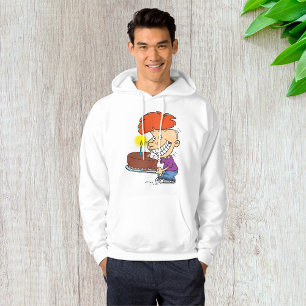 Lustiger Cartoon-Junge mit schokoladener Geburtsta Hoodie