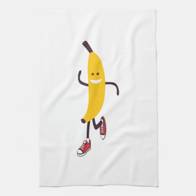 Lustiger Cartoon-laufende Banane Handtuch (Vertikal)