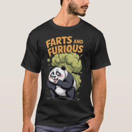 Lustiger Cartoon-Panda, der Furzgeräusche macht un T-Shirt