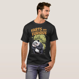 Lustiger Cartoon-Panda, der Furzgeräusche macht un T-Shirt