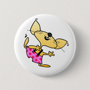 Lustiger Cartoon-Ratten-Tanz Button
