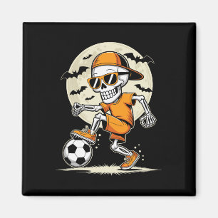 Lustiger Cartoon-Skelett-Halloween-Fußballspieler- Magnet