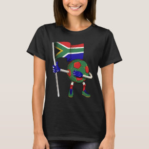 Lustiger Cartoon-Skelett-Halloween-Fußballspieler- T-Shirt
