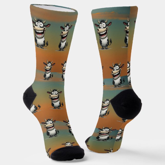 lustiger Cartoon Socken (Gewinkelt)