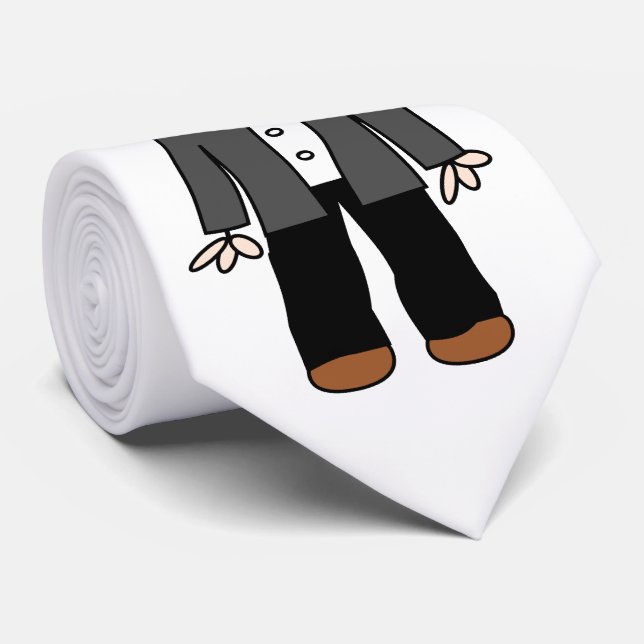 Lustiger Cartoonbräutigam Krawatte (Gerollt)