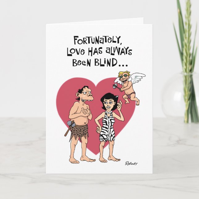 Lustiger CartoonValentine Feiertagskarte (Vorderseite)