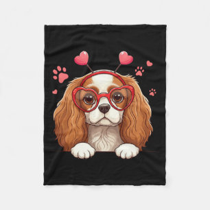 Lustiger Cavalier King Charles Spaniel Herz Kopf V Fleecedecke