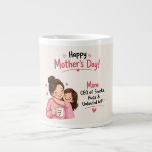 Lustiger CEO von Snacks & Hugs Illustration Jumbo-Tasse