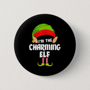 Lustiger charmiger Elf passendes Familien Gruppen  Button