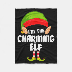 Lustiger charmiger Elf passendes Familien Gruppen Fleecedecke