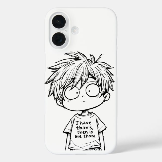 Lustiger Chibi-Anime-Junge iPhone / iPad-Hülle 16 Hülle (Rückseite)