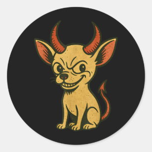 Lustiger Chihuahua Halloween Hund Runder Aufkleber