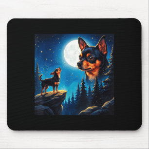 Lustiger Chihuahua heult den Mond an Haustier Hund Mousepad