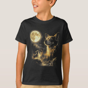 Lustiger Chihuahua heult den Mond an Parodie episc T-Shirt