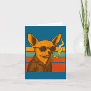 Lustiger Chihuahua-Hund raucht Zigarette Premium T Karte
