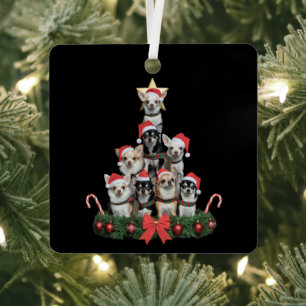 Lustiger Chihuahua-Hund Weihnachtsbaum Xmas Ornament Aus Metall
