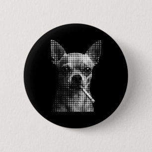Lustiger Chihuahua-Hundeliebhaber-Meme mit rauchen Button