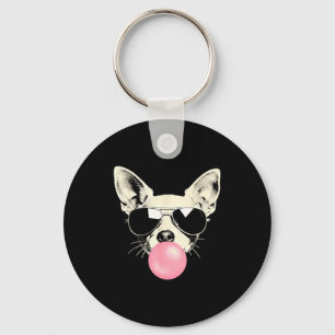 Lustiger Chihuahua Kaugummi Sonnenbrille Hund Schlüsselanhänger