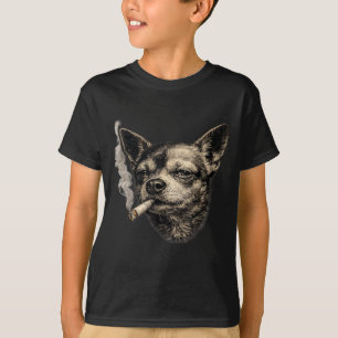 Lustiger Chihuahua-Meme-Hund raucht Zigarette lust T-Shirt