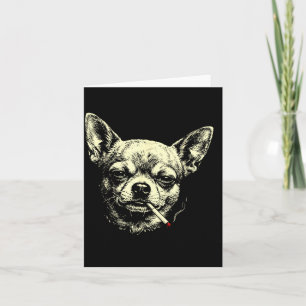Lustiger Chihuahua-Meme mit Hund, der Zigarette ra Karte