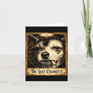Lustiger Chihuahua-Meme-Tarot Hund raucht Zigarett Karte