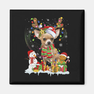 Lustiger Chihuahua Weihnachten hässlicher Hund San Magnet