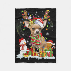 Lustiger Chihuahua Weihnachten hässlicher Hund Wei Fleecedecke