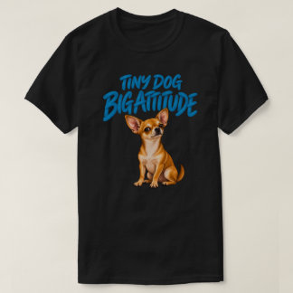 Lustiger Chihuahua Winziger Hund Große Einstellung T-Shirt