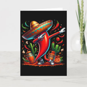 Lustiger Chili Dabbing Heißer Pfeffer Sombrero Cin Karte