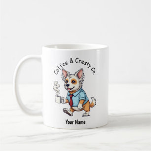 Lustiger Chinesischer Crested Hund Geschäftsanzug  Kaffeetasse