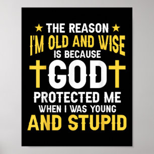 Lustiger Christ Gott Beschützte Mich, Als Ich Jung Poster