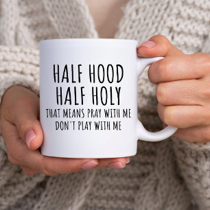 Lustiger christlicher Jesus halb Hood halb Heilige Zweifarbige Tasse