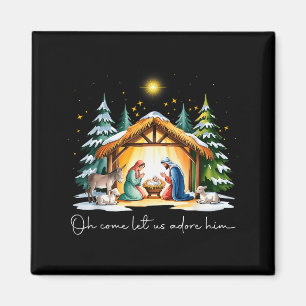 Lustiger christlicher Weihnachten Jesus Oh kommt l Magnet