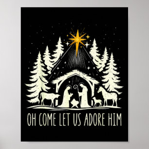 Lustiger christlicher Weihnachten Jesus Oh kommt l Poster