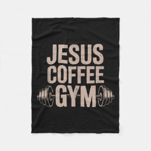 Lustiger christlicher Workout Jesus Kaffee Gym Han Fleecedecke