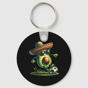 Lustiger Cinco De Mayo Avocado zeigt Fußballfähigk Schlüsselanhänger