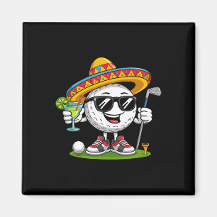 Lustiger Cinco-De-Mayo-Golfball mit Sombrero-Marga Magnet