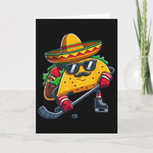 Lustiger Cinco De Mayo Taco Eishockeyspieler Männe Karte