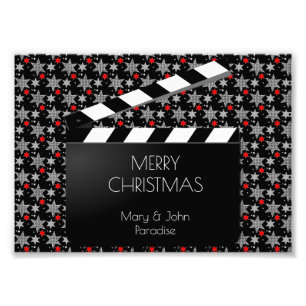 Lustiger Clapperboard Filmmaking-Schwarz-weißes Fotodruck