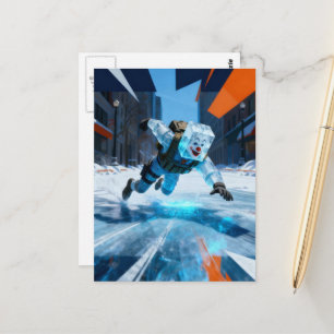 Lustiger Clown-Eiswürfel fällt auf Eis  Postkarte