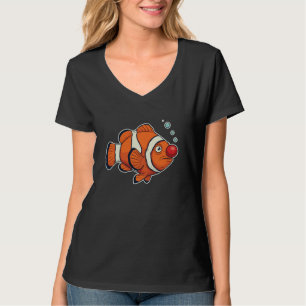 Lustiger Clownfisch mit roter Nase Dummer Ozean Hu T-Shirt