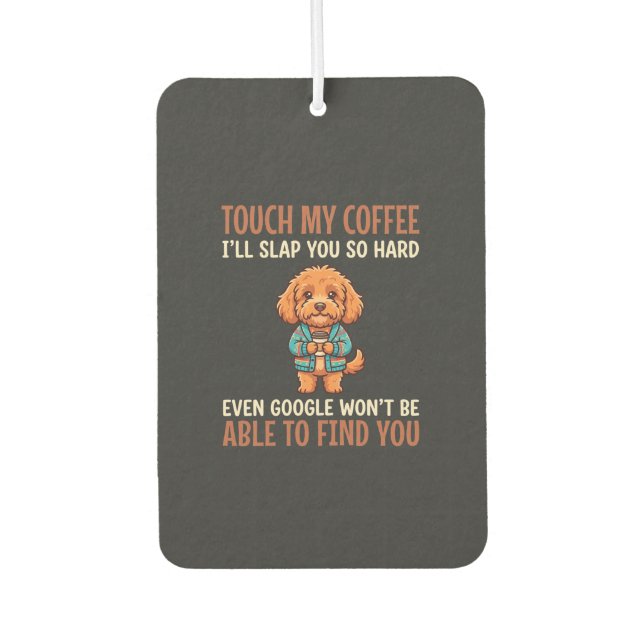 Lustiger Cockapoo Kaffeeliebhaber Autolufterfrischer (Vorderseite)