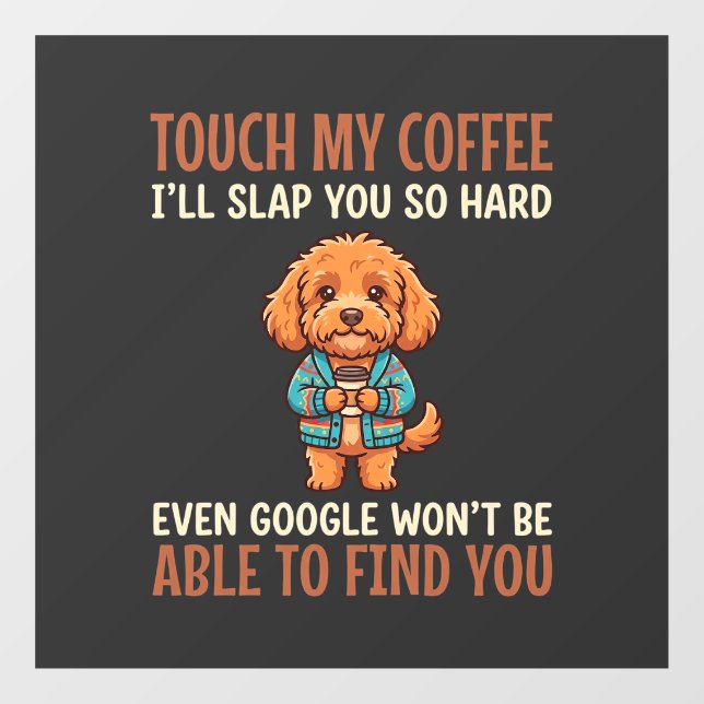 Lustiger Cockapoo Kaffeeliebhaber Fensteraufkleber (Blatt)