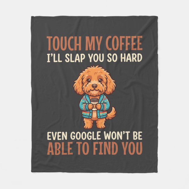 Lustiger Cockapoo-Kaffeeliebhaber Fleecedecke (Vorderseite)