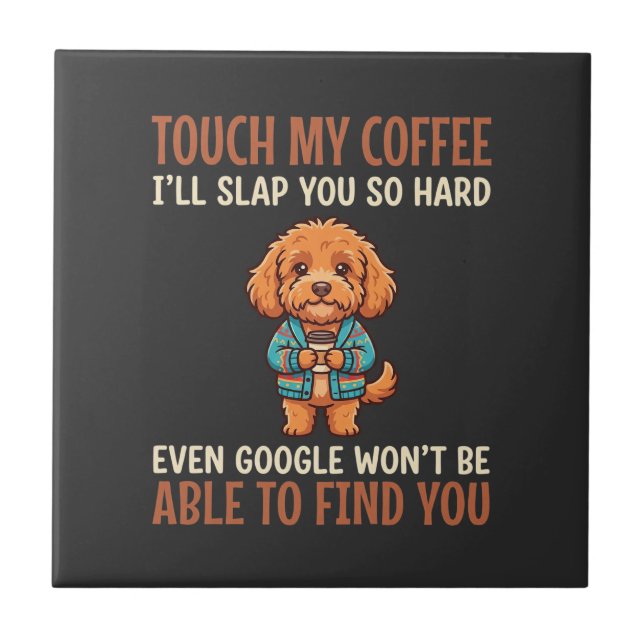 Lustiger Cockapoo Kaffeeliebhaber Fliese (Vorderseite)