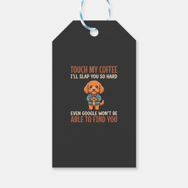 Lustiger Cockapoo Kaffeeliebhaber Geschenkanhänger (Vorderseite)