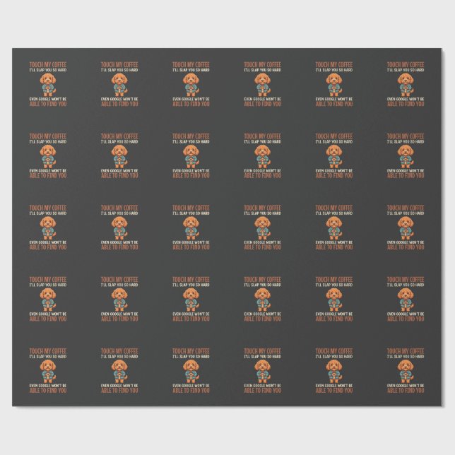 Lustiger Cockapoo Kaffeeliebhaber Geschenkpapier (Flach)